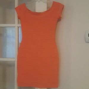 Orange ribbed bodycon dress - worn once